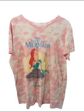 Disney The Little Mermaid Pink Tie-Dye Graphic Tee Night Dress